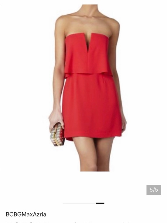 BCBGMaxAzria Dresses & Skirts - BCBGMaxAzria Strapless Scarlet Red Mini Dress